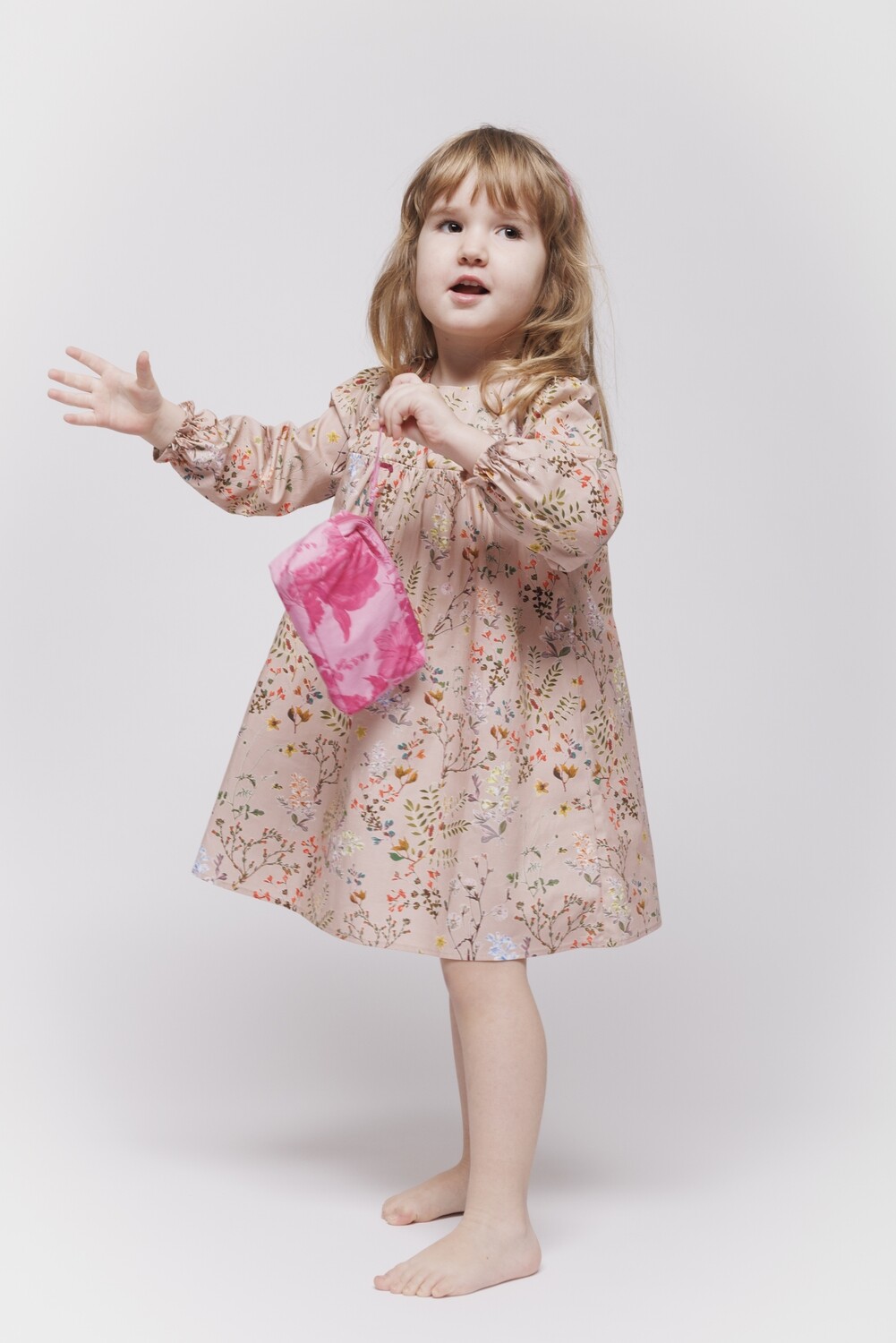Lovely pale rose floral dress 100% Eco Cotton