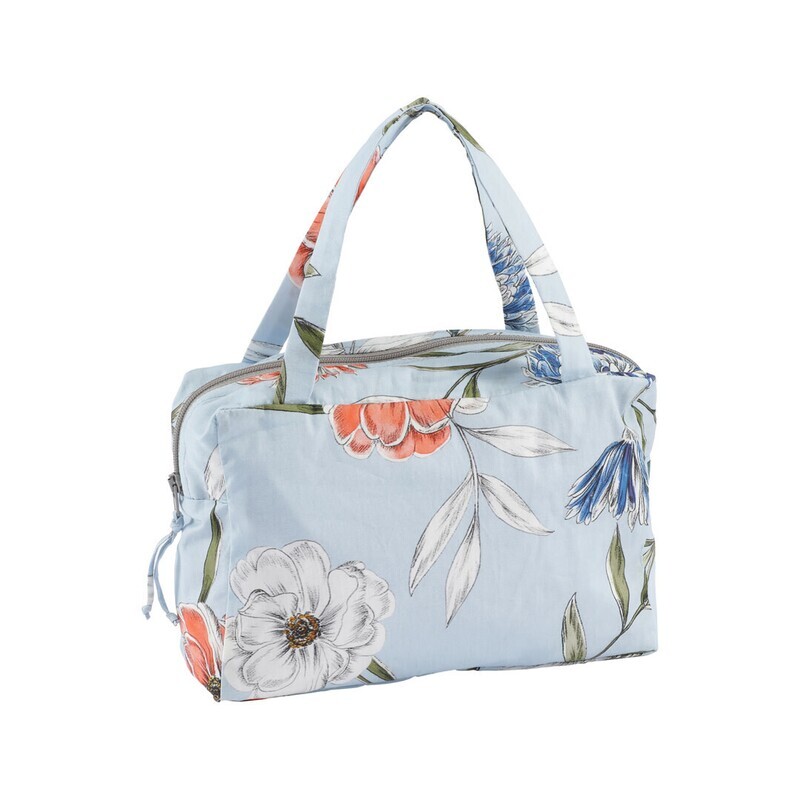 Lovely light blue floral toilet bag