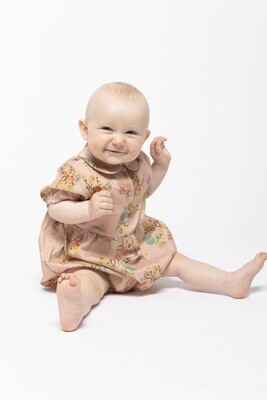 Lovely pale rose floral romper 100% Eco Cotton
