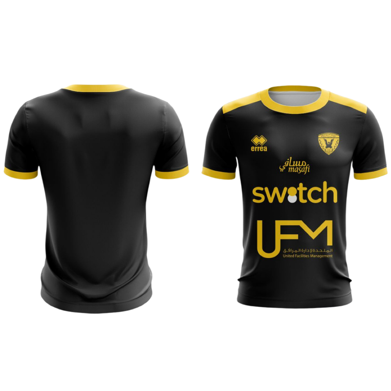 تيشيرت القادسية اسود - كم قصير وطويل