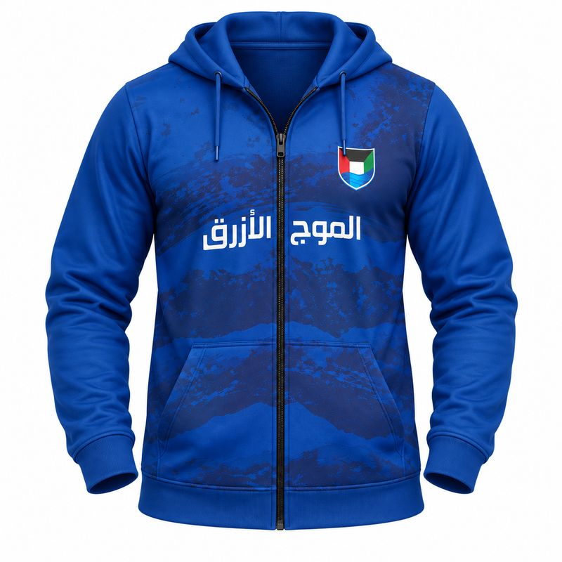 جاكيت الموج الازرق مع كبوس