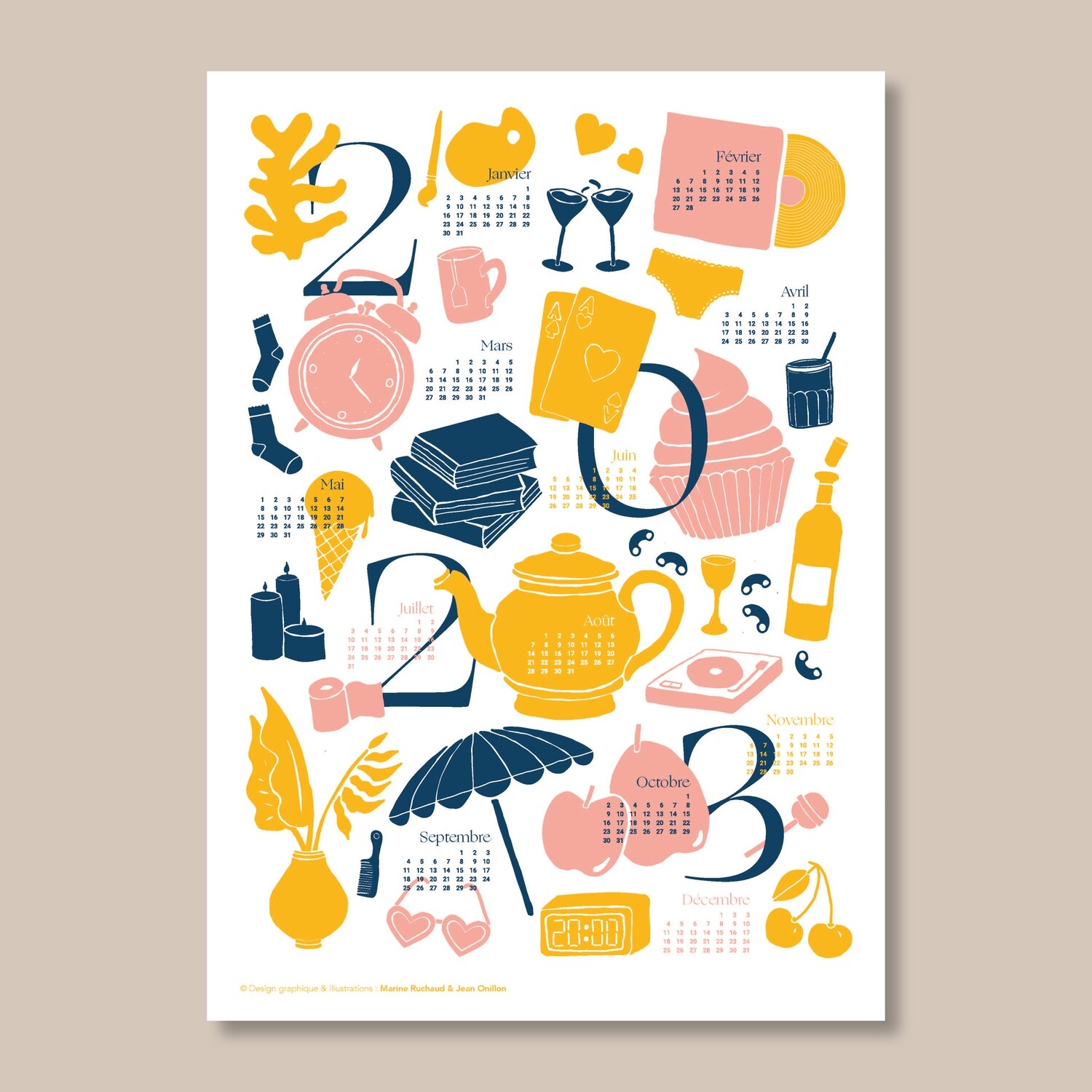 Calendrier 2023 Jaune