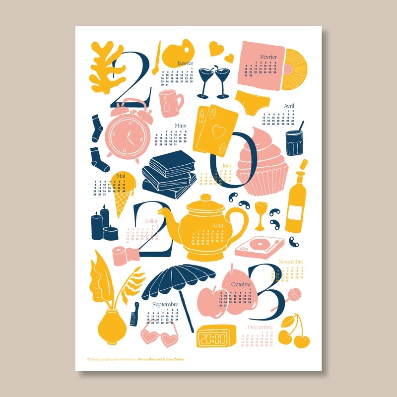 Calendrier 2023 Jaune