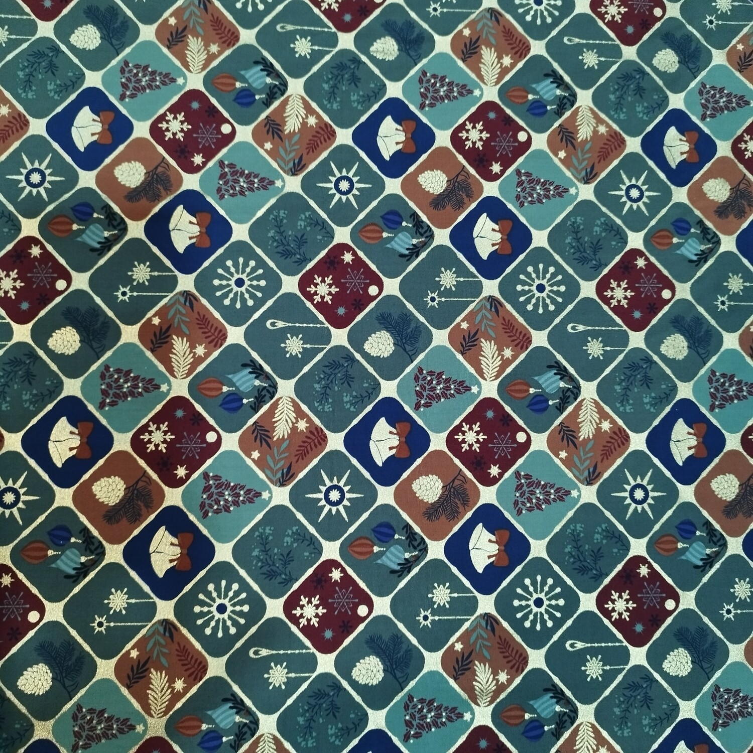 Tecido de Natal brilho dourado;