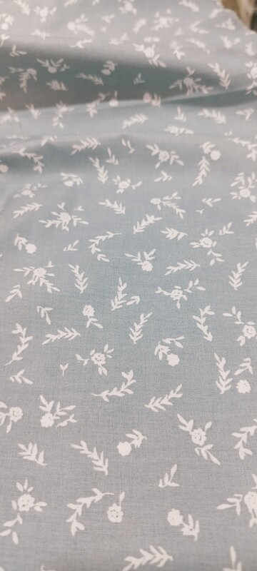Tecido floral Azul pastel