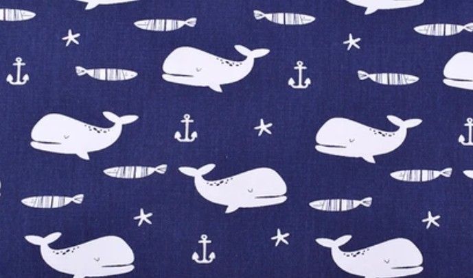 Tecido Baleia azul marinho