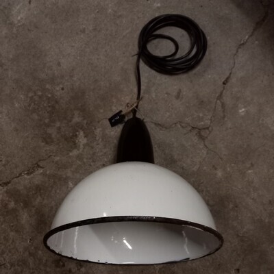 Emaille hanglamp wit