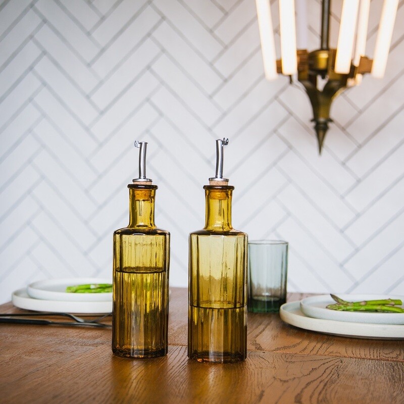 Olie/Azijn Fles Reed amber