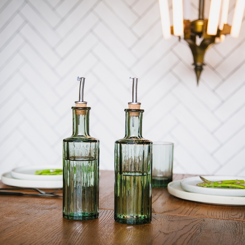 Olie/Azijn Fles Reed smokey green