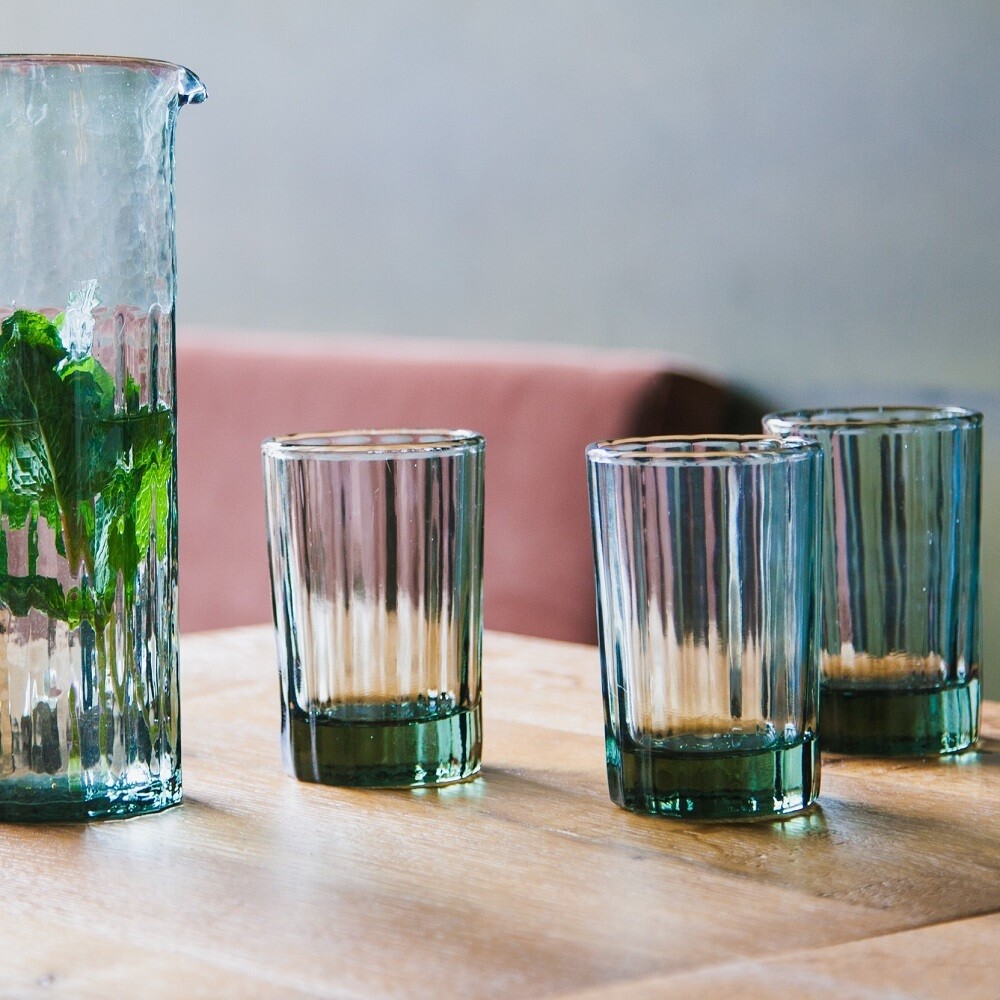 Water Glas Reed smokey green