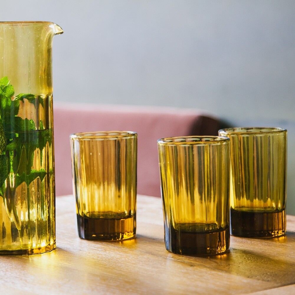 Water Glas Reed smokey green