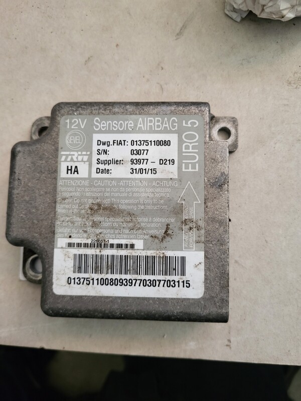 Centralina Ecu Airbag Modulo Sensori SRS Fiat Ducato 1367537080 / 219953-104