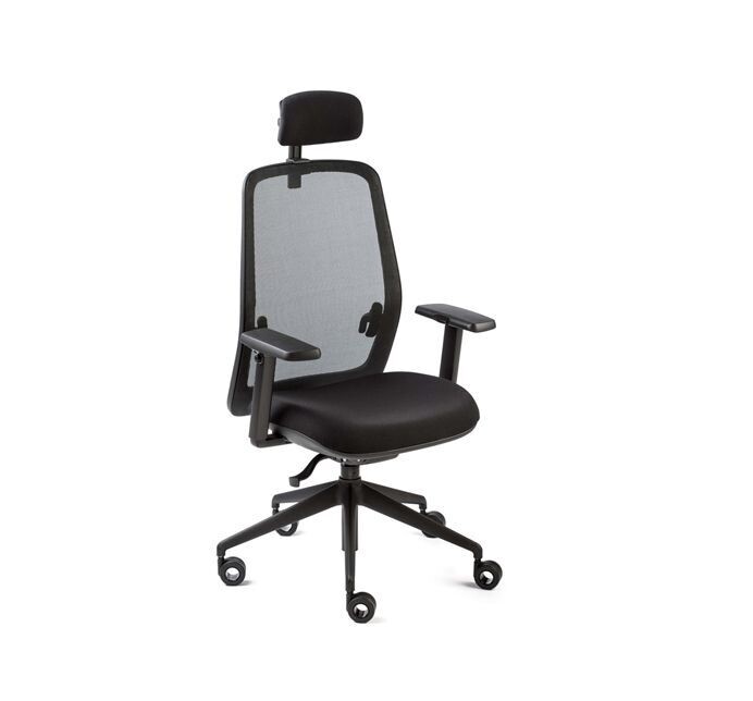 Silla operativa Skena con reposacabezas y base cónica nylon Dileoffice