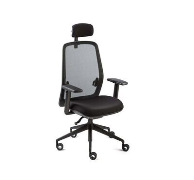 Silla operativa Skena con reposacabezas y base cónica nylon Dileoffice