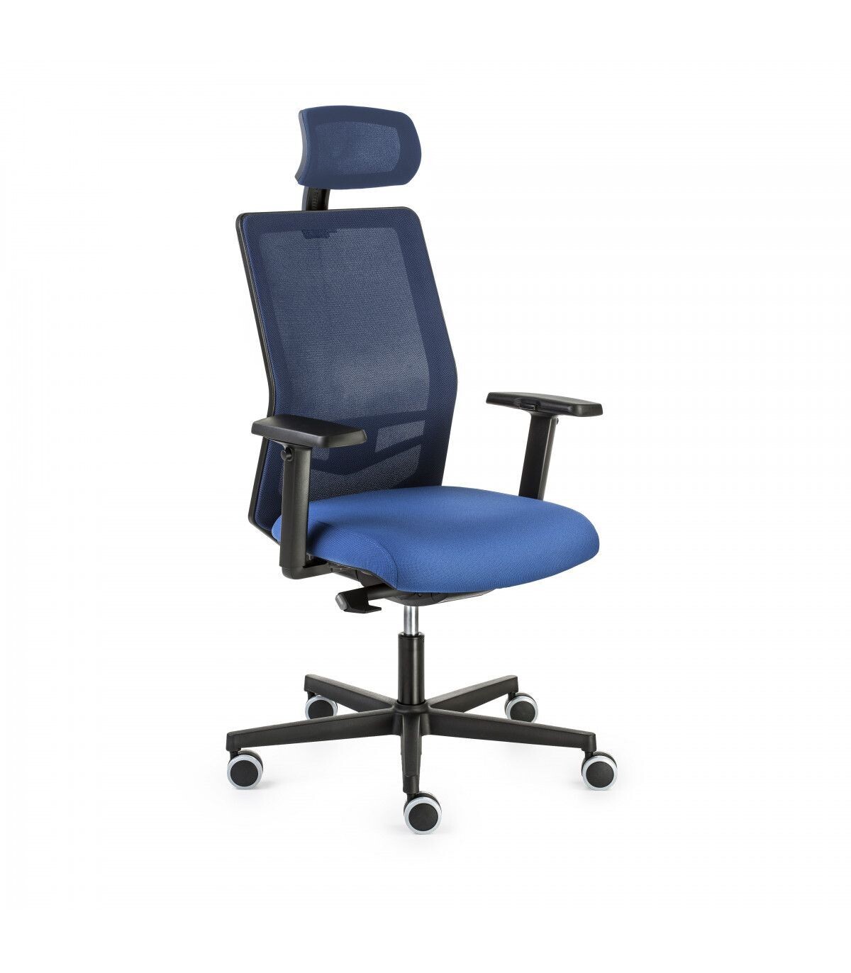 Equis swivel chair with headrest and nylon base Dileoffice.
