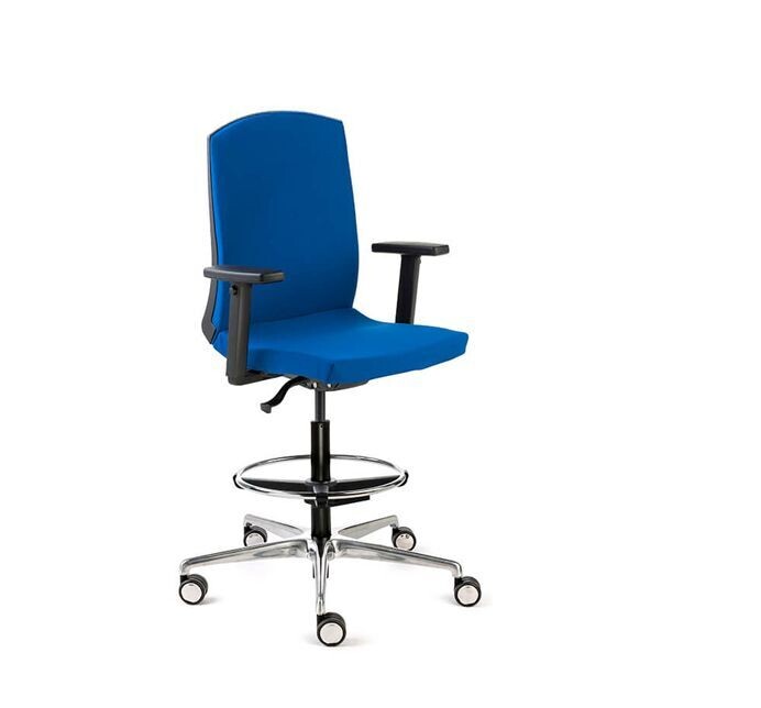 Flexa chair/stool upholstered aluminum base by Dileoffice.