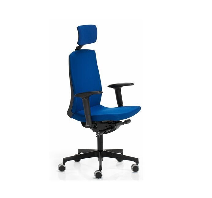 Flexa swivel upholstered ​chair with headrest and nylon base Dileoffice