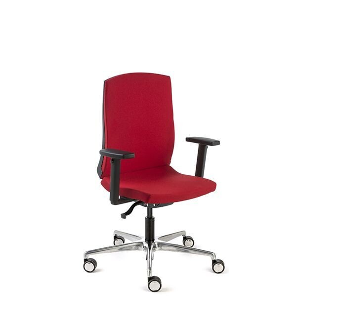 Flexa swivel upholstered chair with aluminium base Dileoffice.