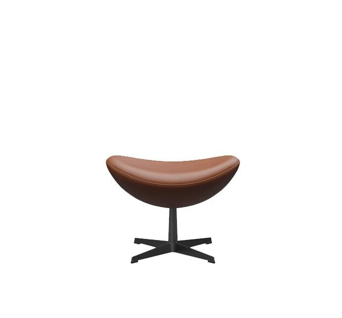 Egg footstool leather with black base Fritz Hansen