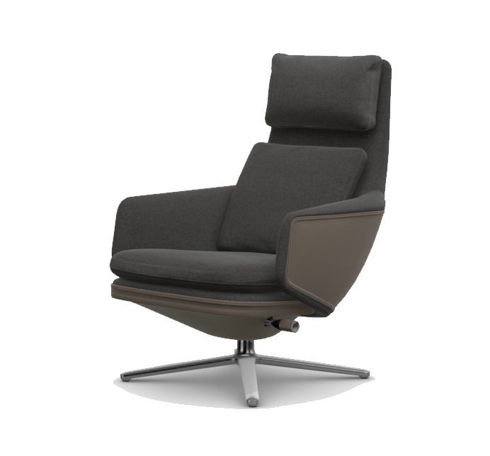Vitra Grand Relax lounge chair, upholstered and aluminium base