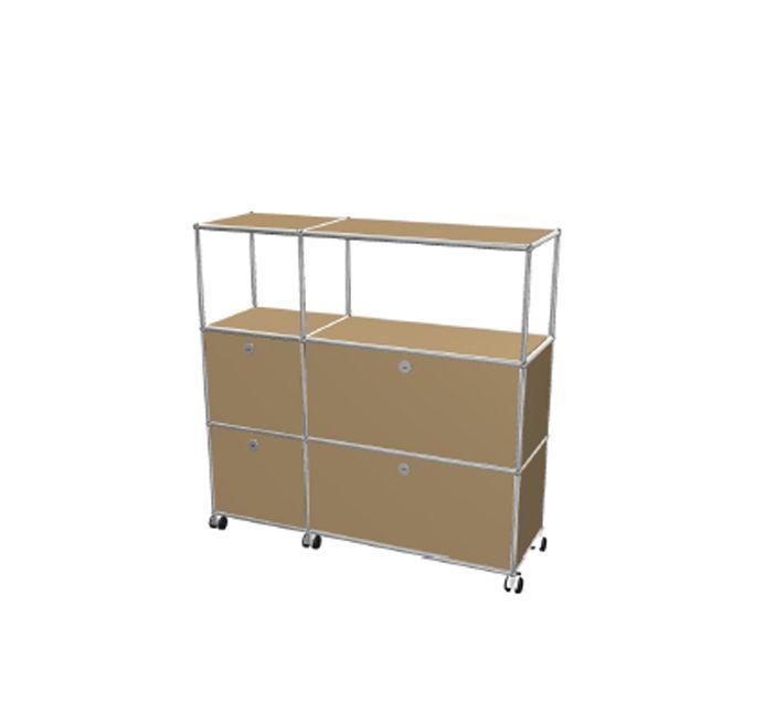 Haller cabinet with 3 shelves and 4 hinged doors by Usm.