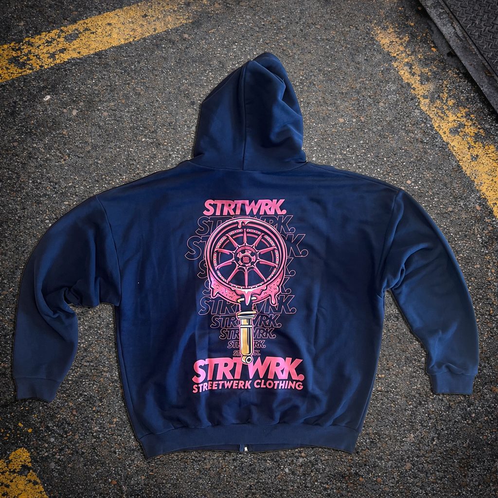 Melted Rim Navy Zipper - M