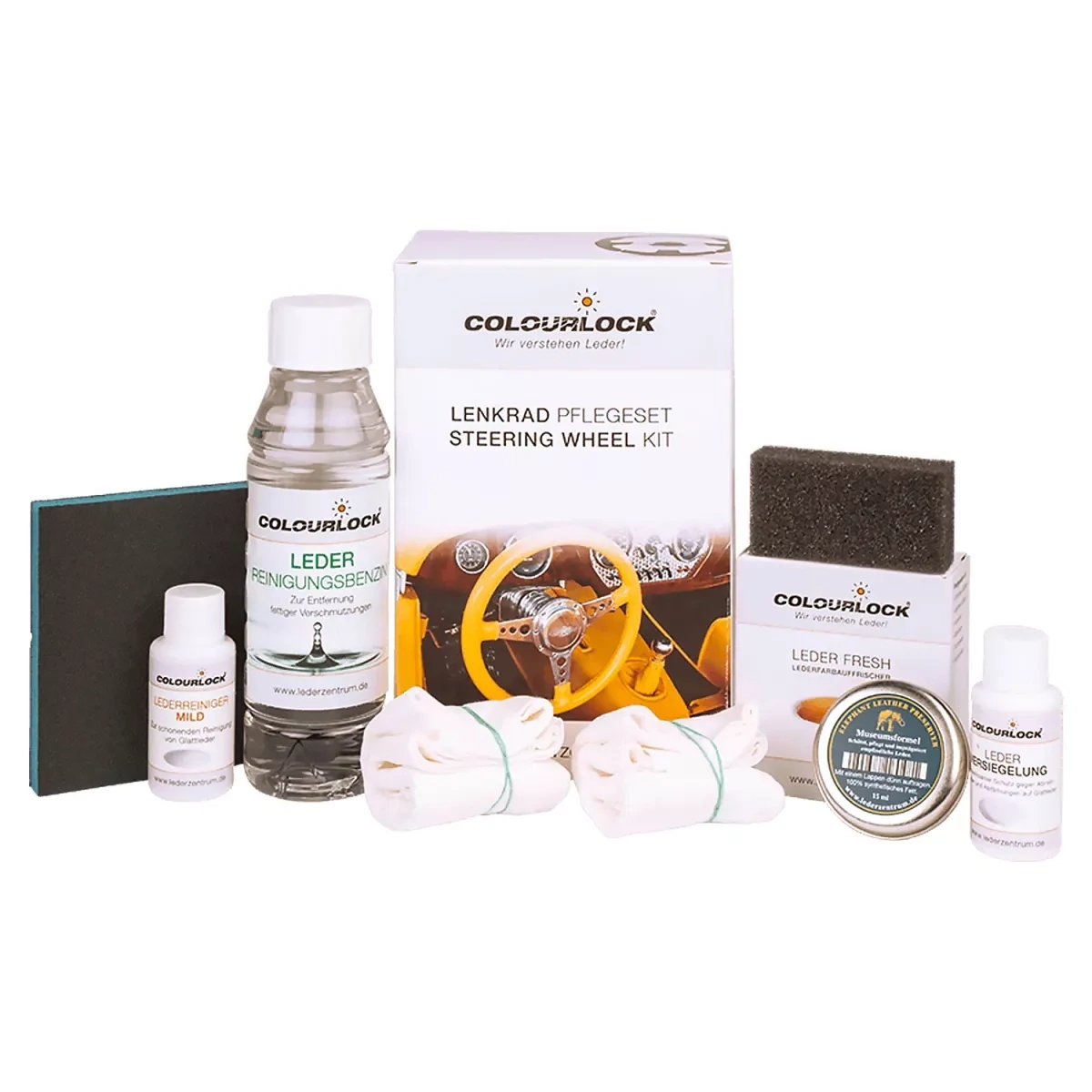 Colourlock Kit de reparación de cuero volante negro