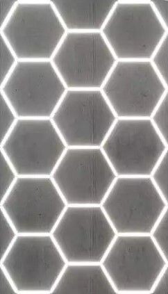 Conjunto de luces techo hexagonales con marco 2400 MM X 4800 MM