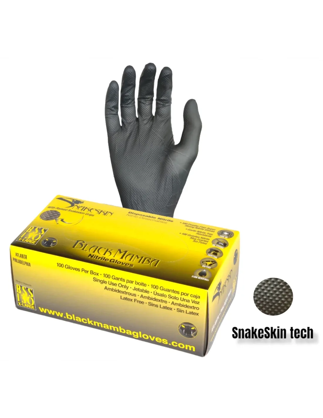 BLACK MAMBA SnakeSkin Guantes 100uds BLACK MAMBA SnakeSkin Guantes 100uds