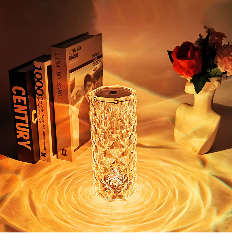 a gorgeous chic crystal , rose diamond table , 16 color LED lamp .