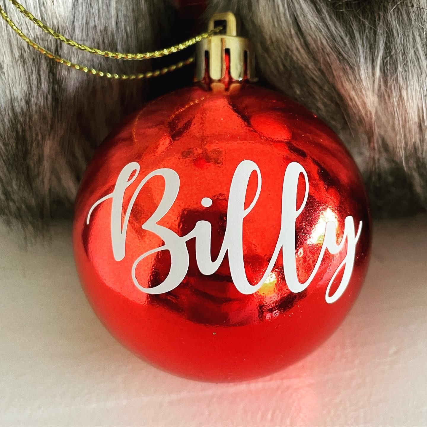 Red Personalized Christmas Bauble