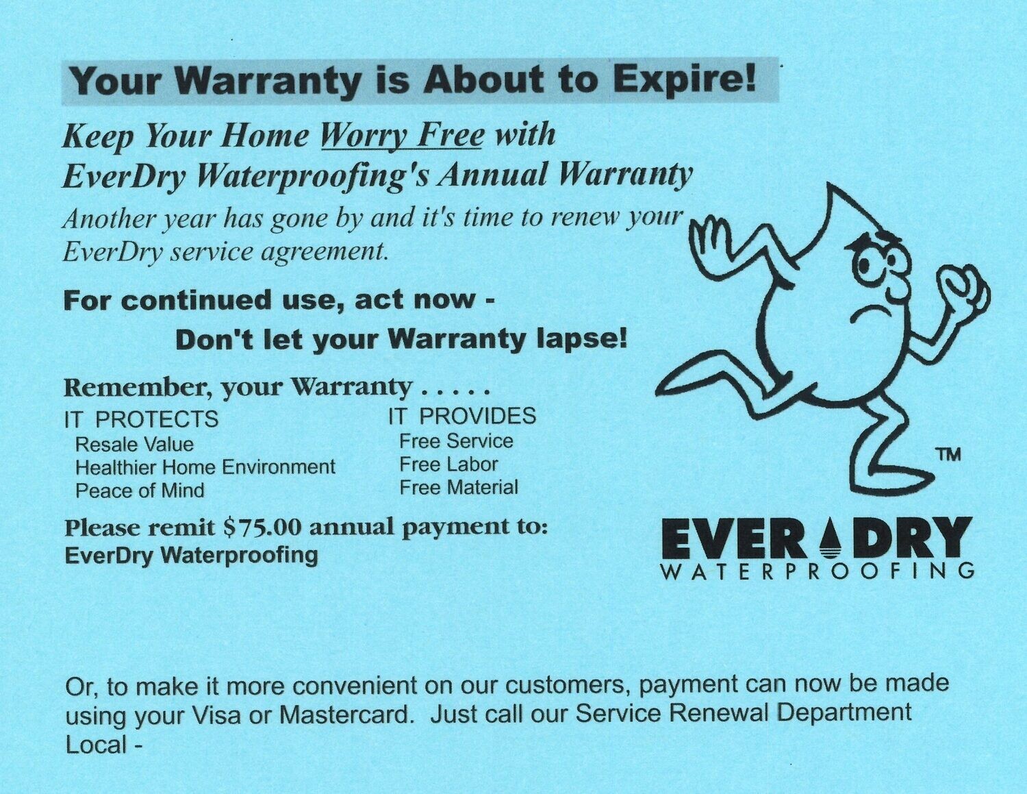 Service Renewal Cards (500)