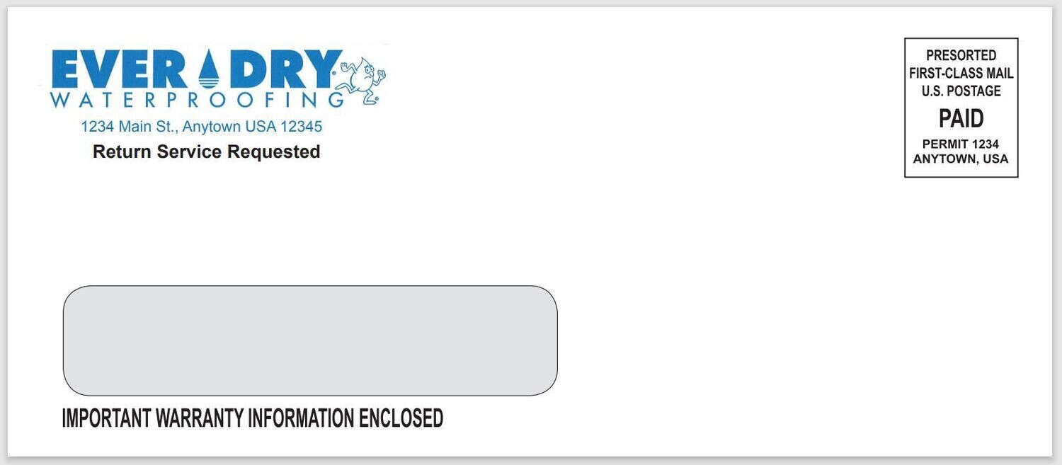 Postage Meter Window Envelopes (1,000)