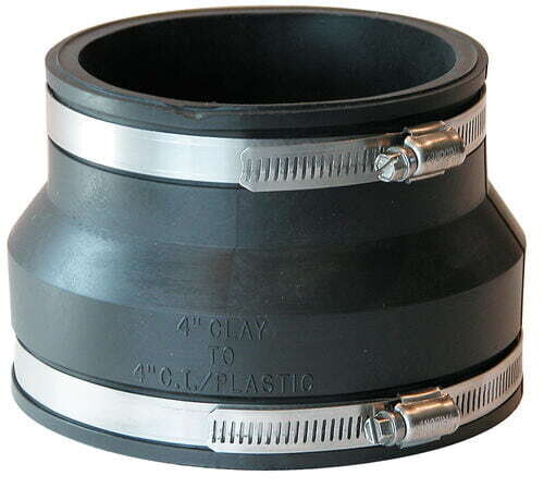 4" Rubber Coupling (Clay x PVC)