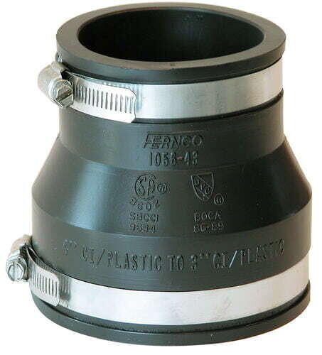 4: x 3" Rubber Coupling (PVC x PVC)