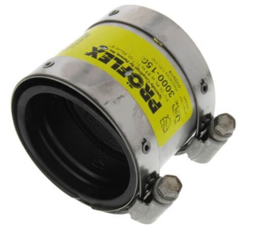 1 1/2" Shielded Rubber Coupling (PVC x PVC)