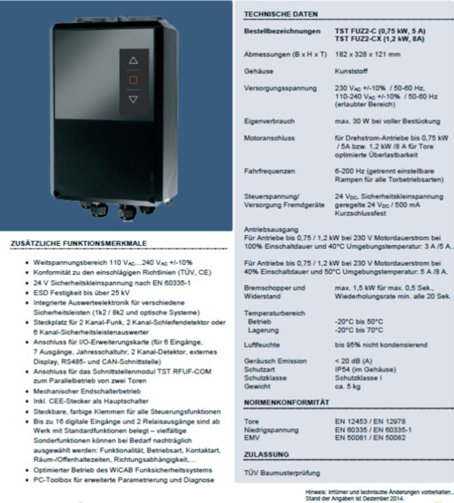 Torsteuerung TST FUZ2-C (Pmax 0,75kW/5A)