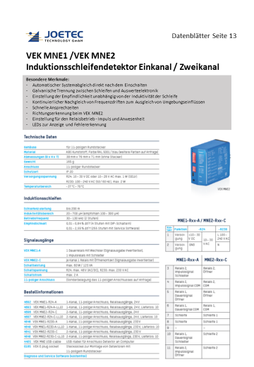 Schleifendetektor VEK MNE2-R230-C