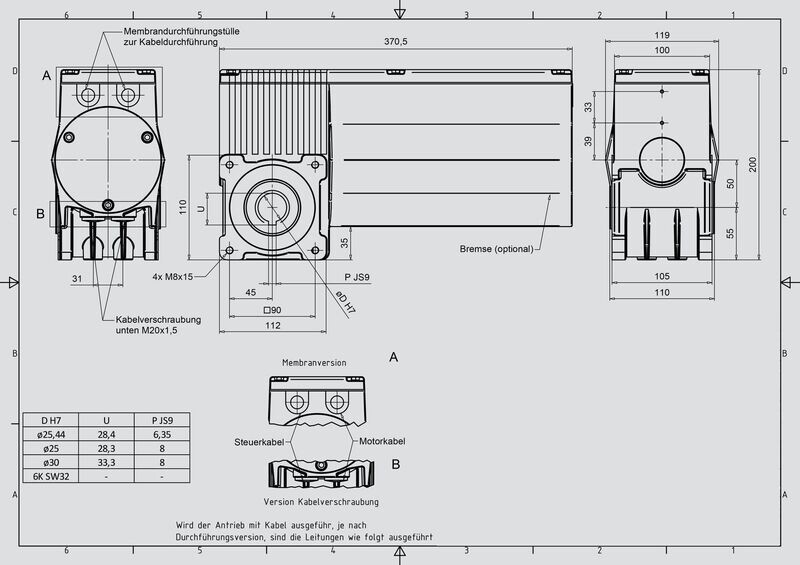 HIMMEL®-Schneckengetriebemotor
SL50-71M/4-M8NH+HK+FA