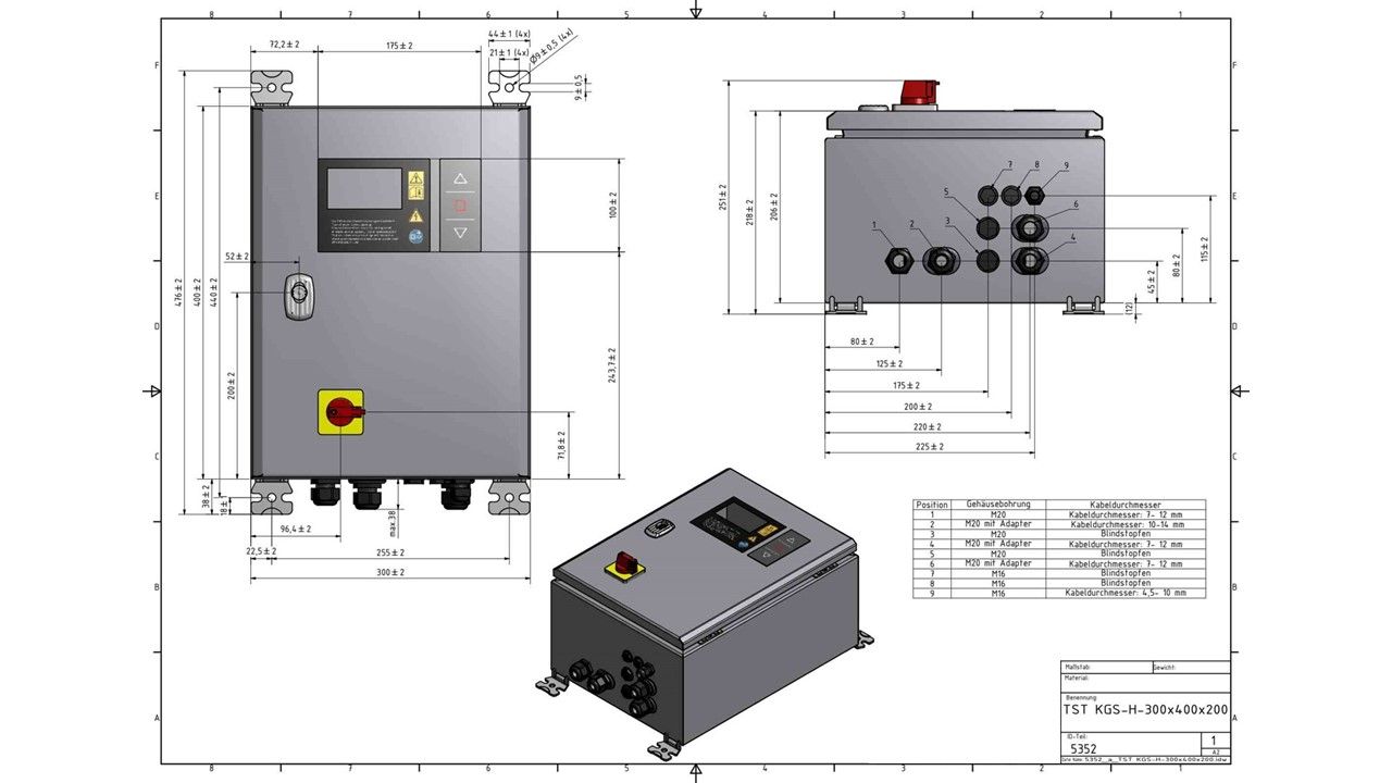 Torsteuerung TST FUZ2-CXEGH (Pmax 1,2kW/8A)