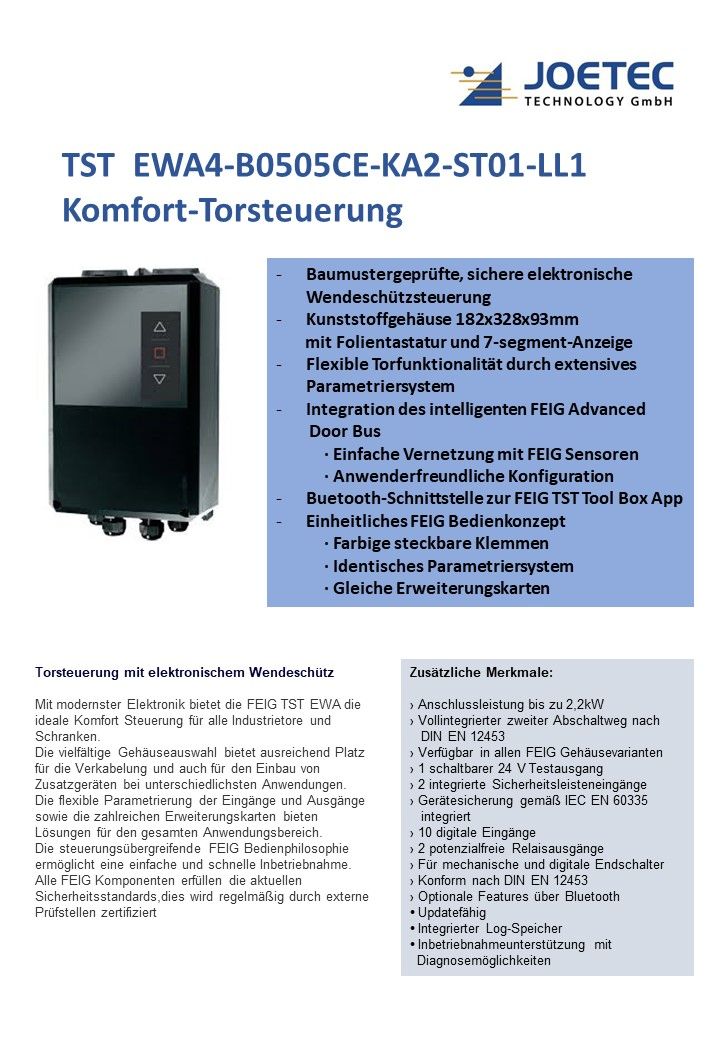Torsteuerung TST EWA4-B0505CE-KA2-ST01-LL1 (Pmax 2,2kW/5A)
