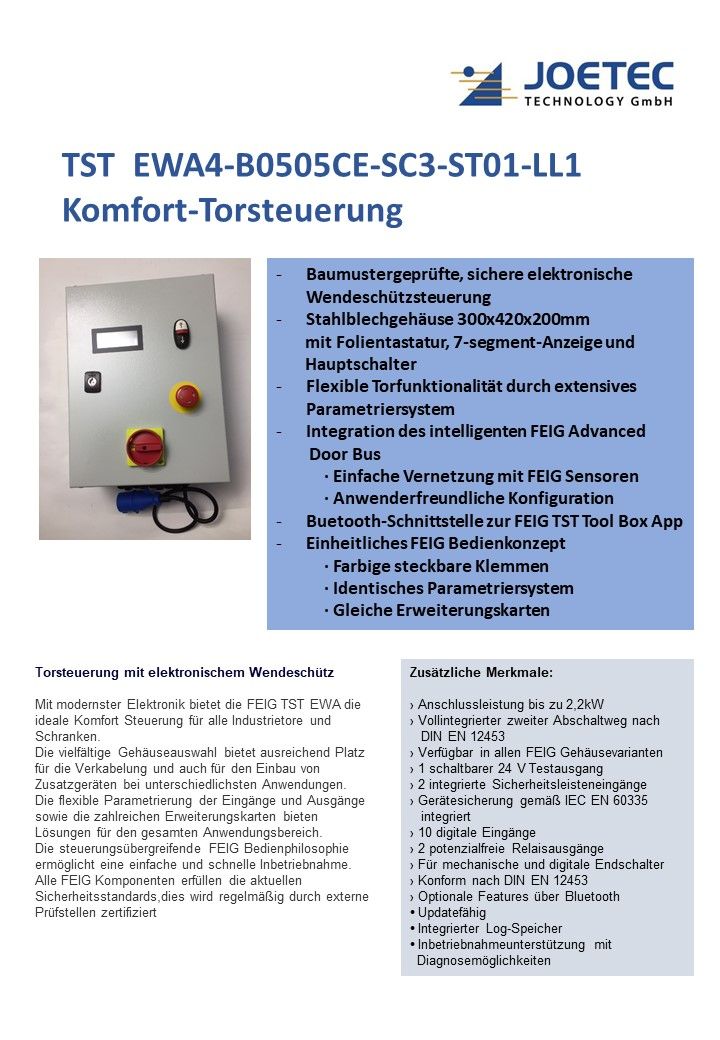 Torsteuerung TST EWA4-B0505CE-SC3-ST01-LL1 (Pmax 2,2kW/5A)