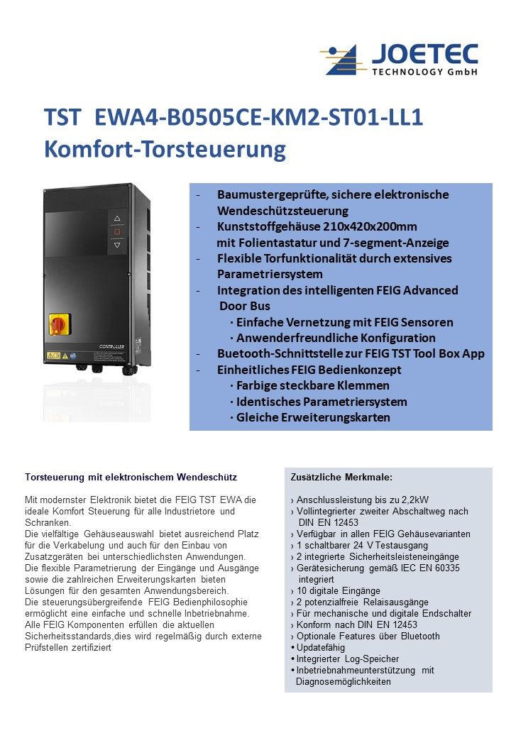 Torsteuerung TST EWA4-B0505CE-KM2-ST01-LL1 (Pmax 2,2kW/5A)