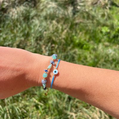 Set Pulsera: Iris + Cielo