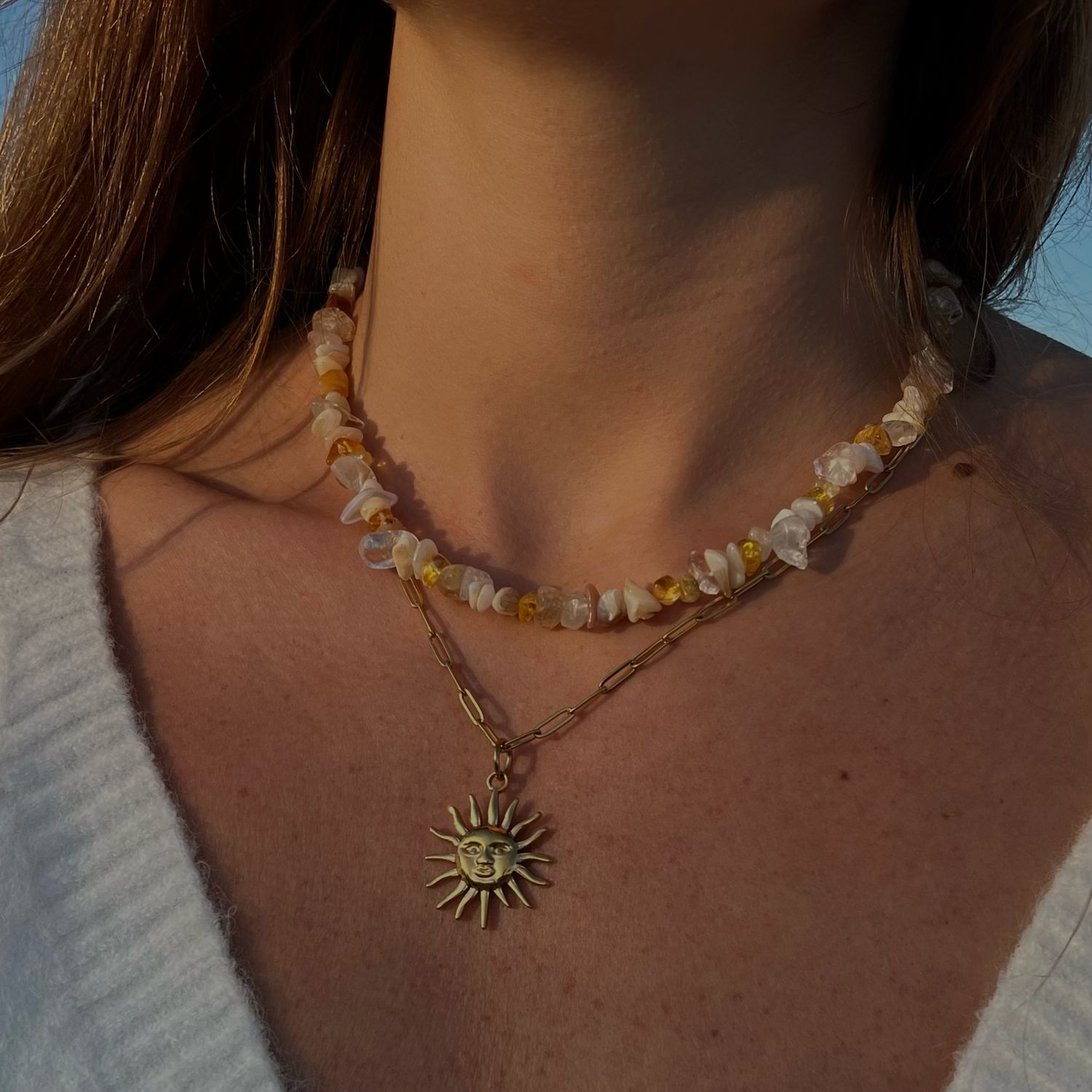 SET collar Sol + cadena Sol