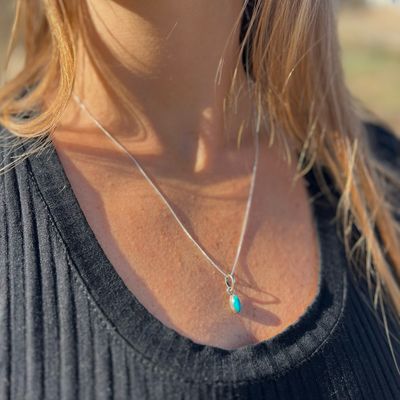 Cadena con dije Turquesa Plata 925