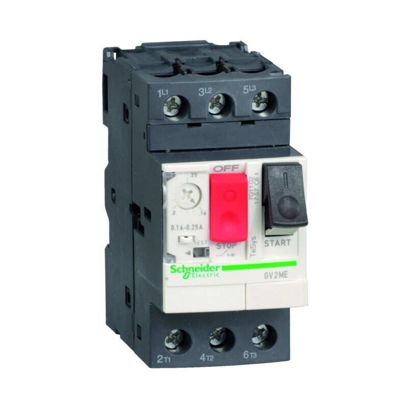 GUARDAMOTOR MAGNETOTÉRMICO 6,3-10A, >100KA EN 440VCA, ACCIONADO POR PULSADORES
