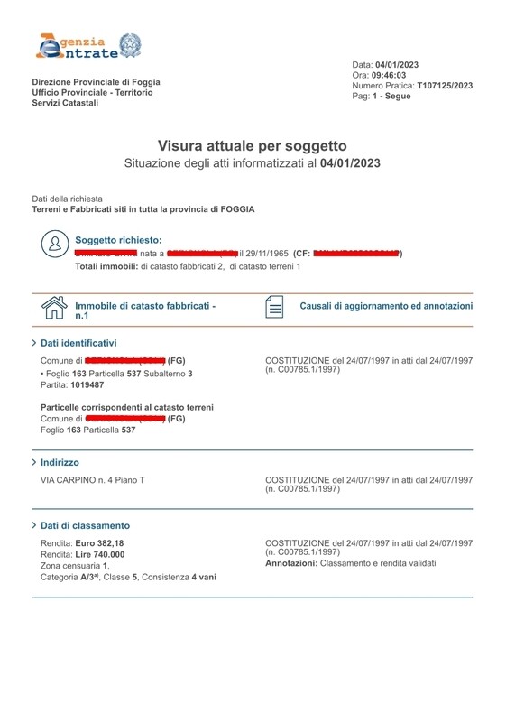 Visure per soggetto