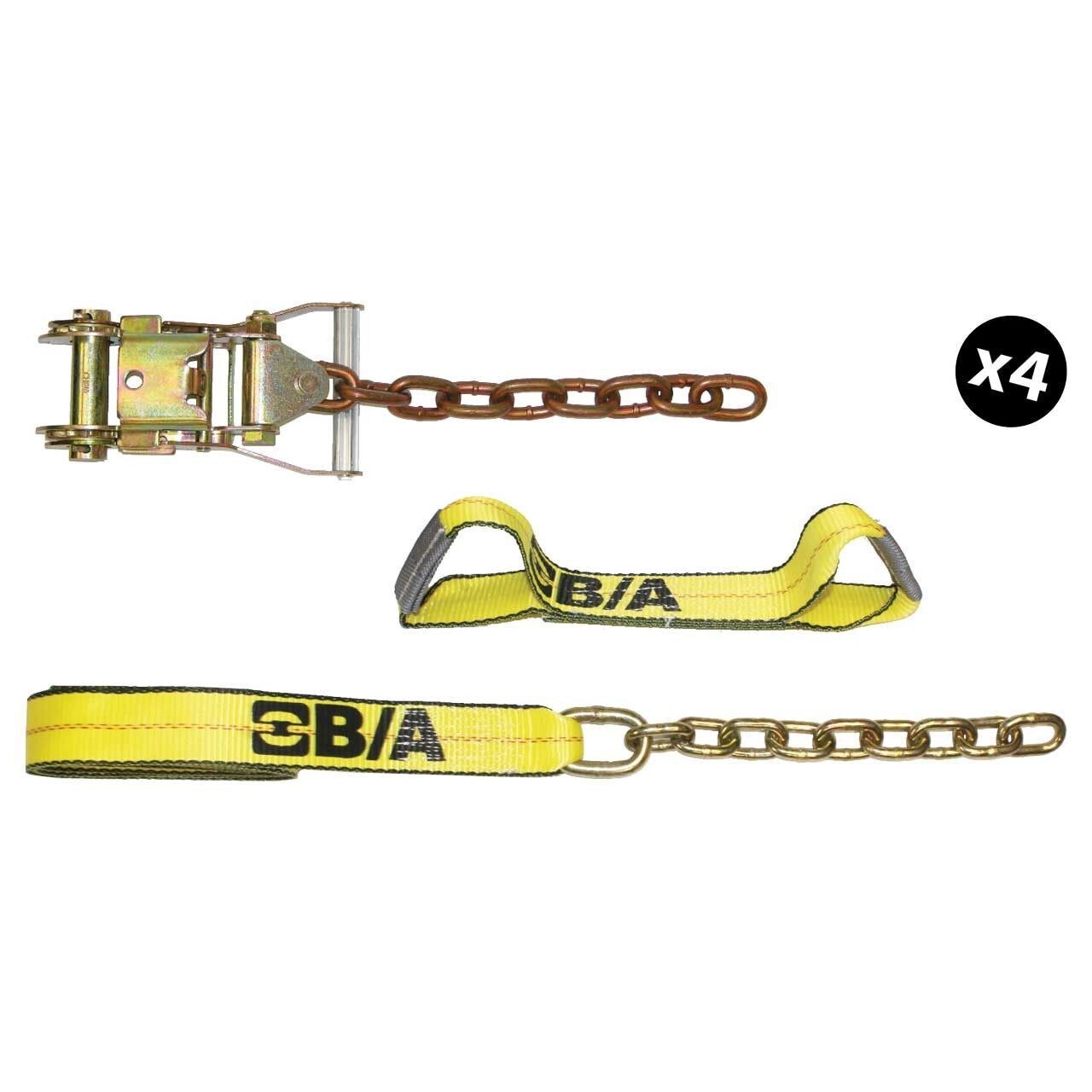 Copy of B/A Products Co. 2" x 14' Original Patented Roll Back Tie-Down System w/Chain Ends  PACK OF 4
