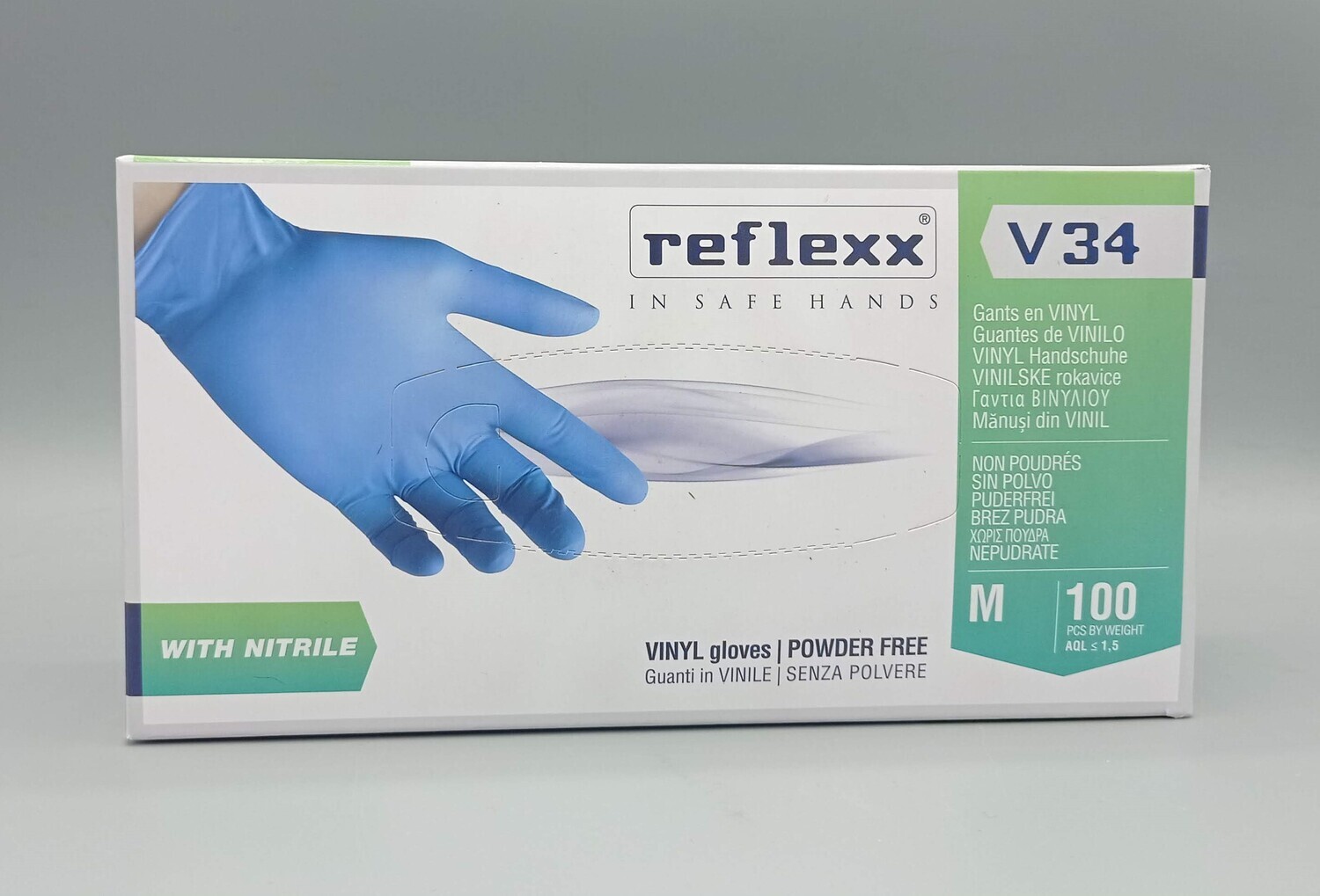 REFLEXX V34 - Guanti in Vinile senza Polvere - Taglia M